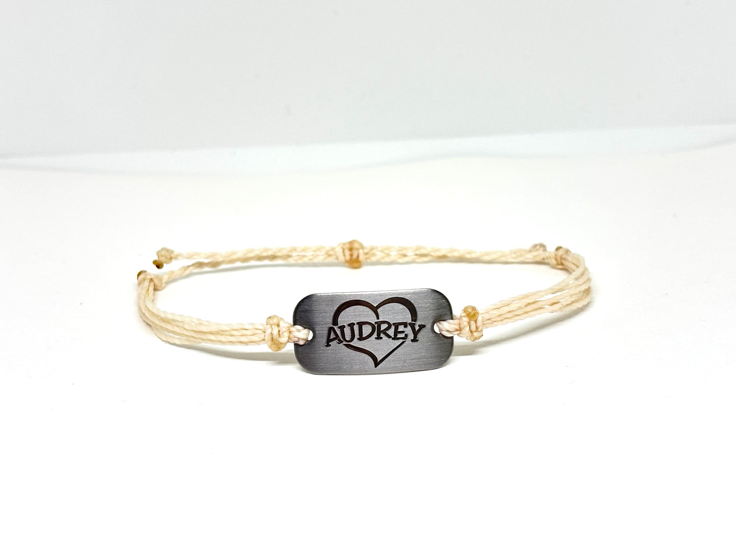 Heart with name bracelet, personalized waterproof heart bracelet, Valentine gift - AJ's Custom Jewelry