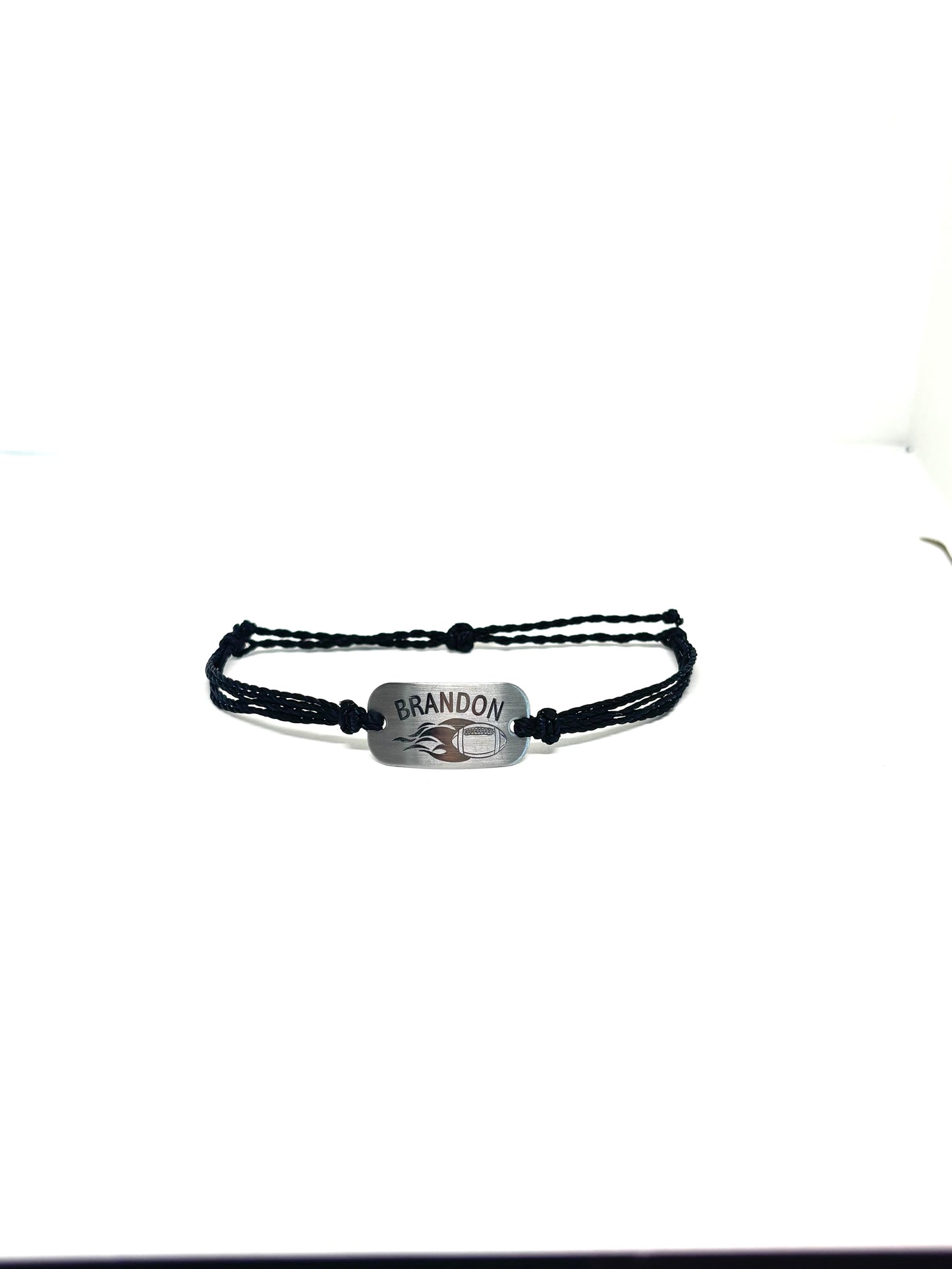 Personalized Flame Football Bracelet, waterproof and adjustable - AJ's Custom Jewelry