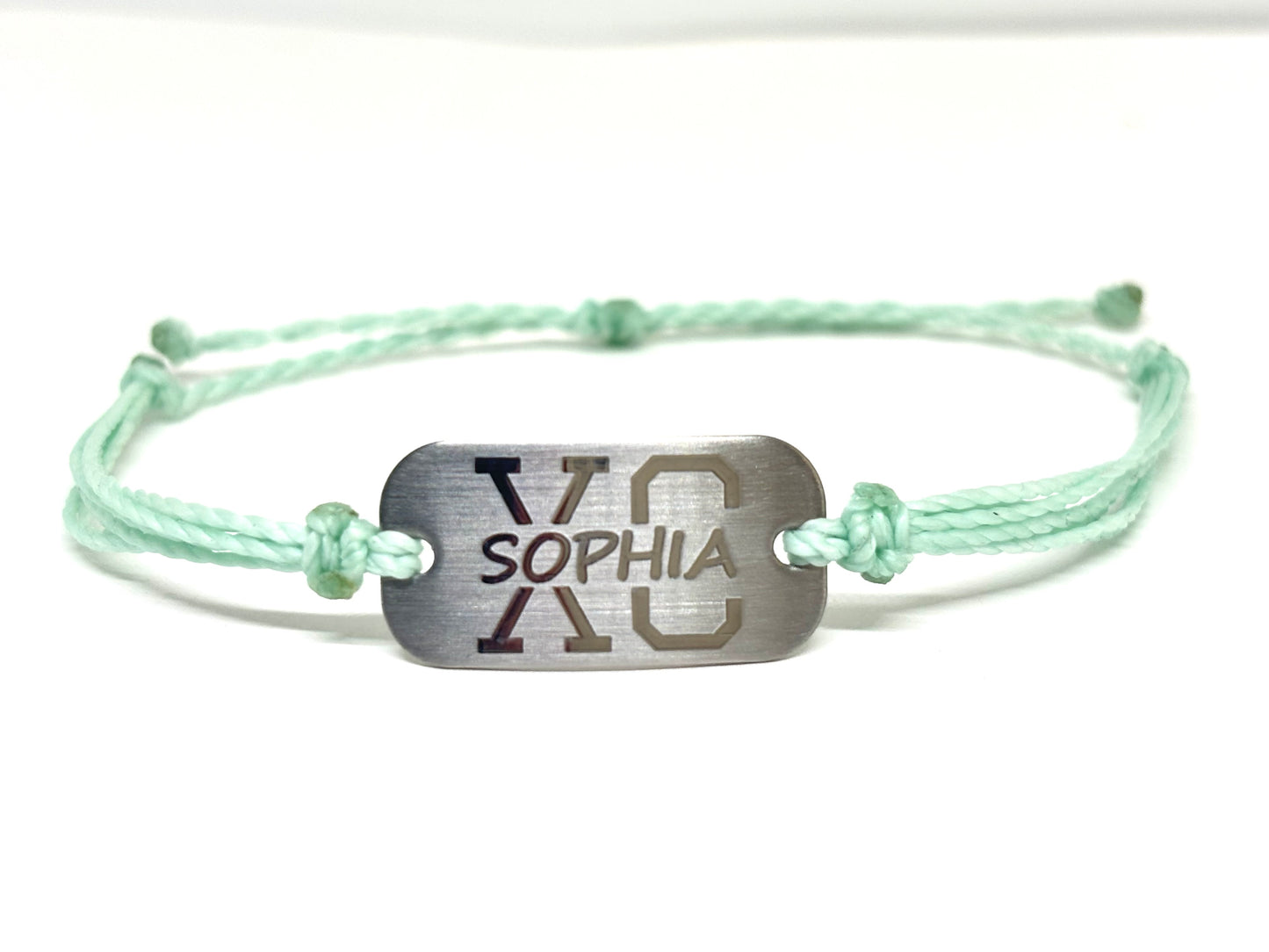 Cross Country bracelet, personalized waterproof sports bracelet with name, team gifts - AJ's Custom Jewelry