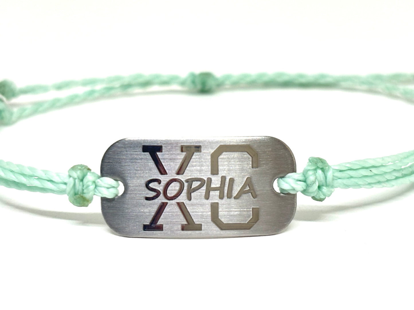 Cross Country bracelet, personalized waterproof sports bracelet with name, team gifts - AJ's Custom Jewelry