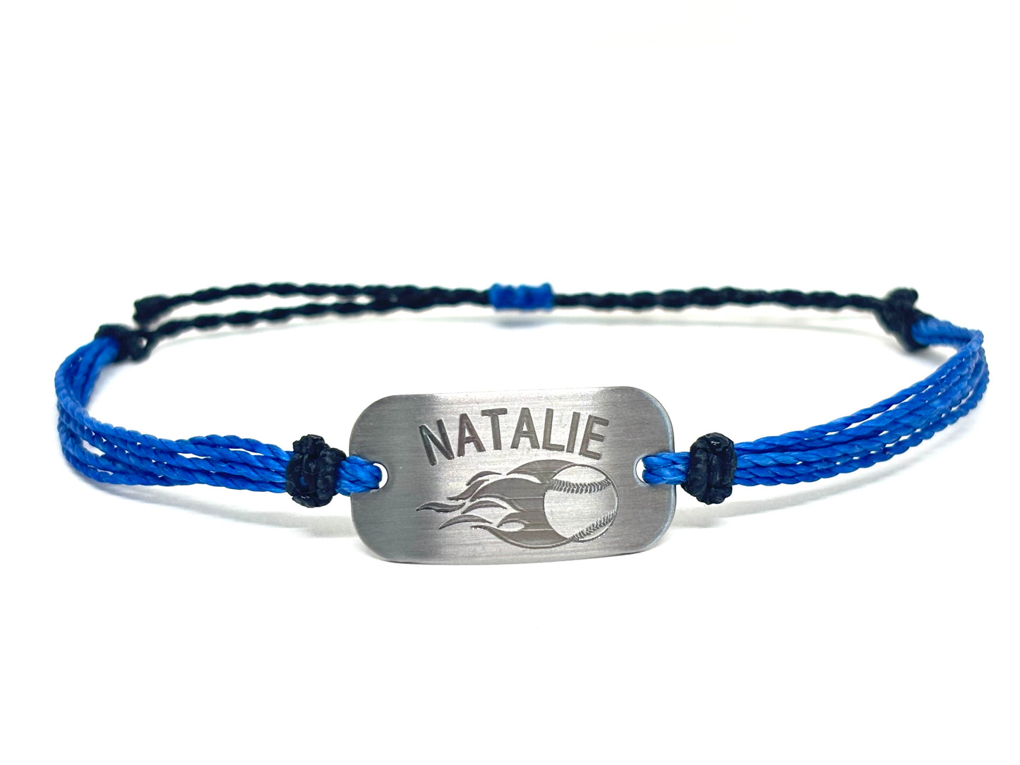 Personalized Flame Baseball / Softball Bracelet - AJ's Custom Jewelry