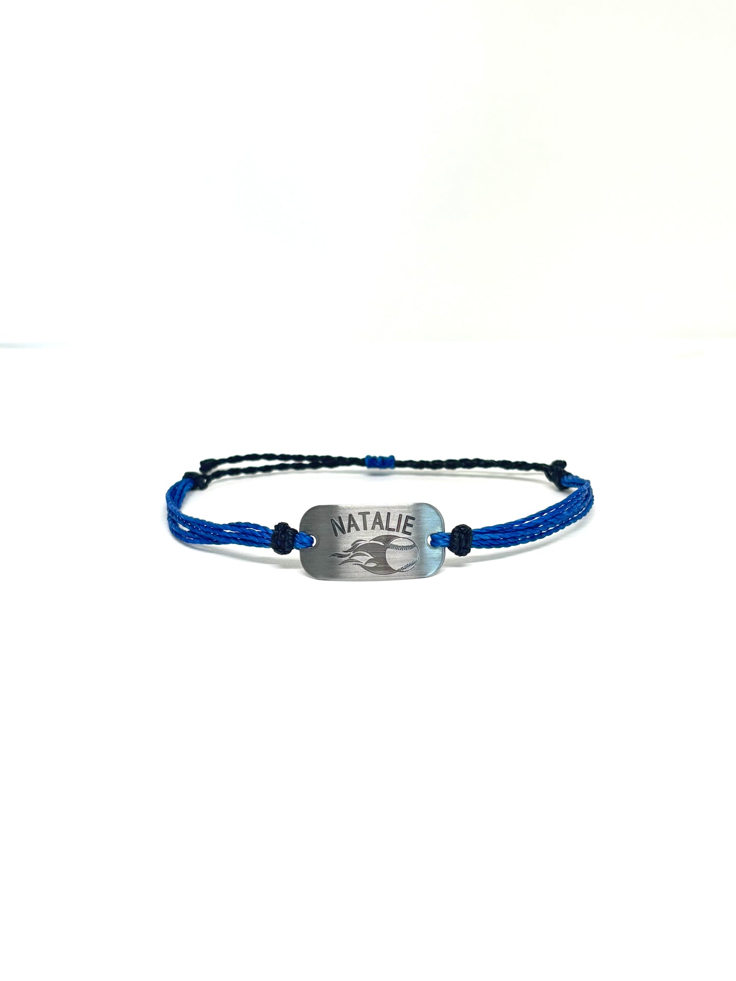 Personalized Flame Baseball / Softball Bracelet - AJ's Custom Jewelry