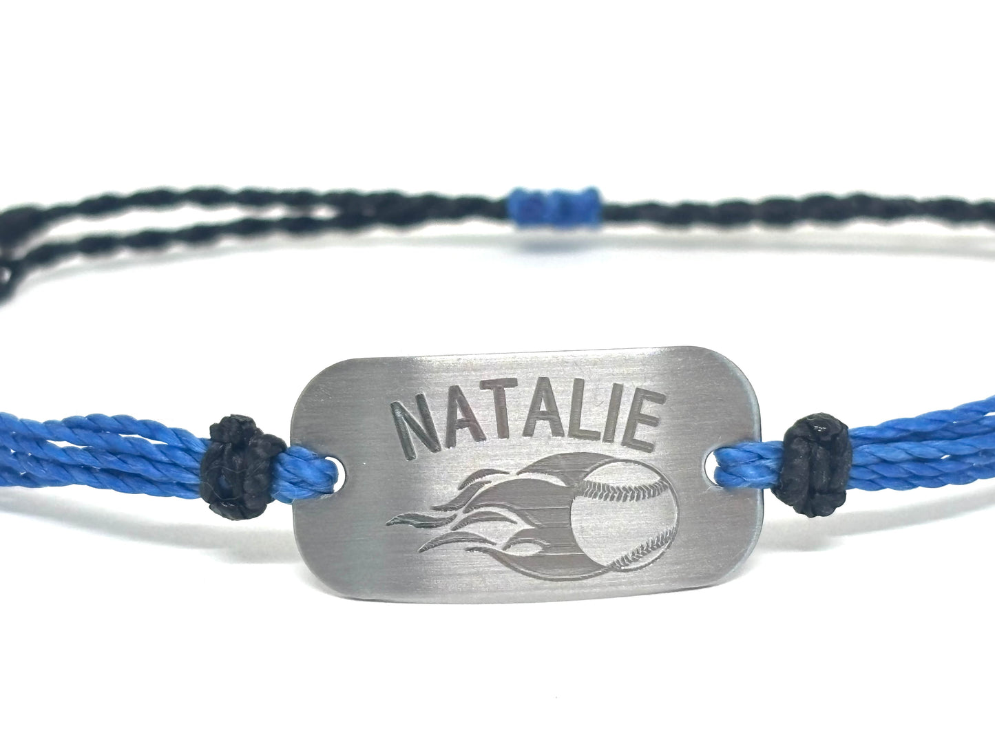 Personalized Flame Baseball / Softball Bracelet - AJ's Custom Jewelry