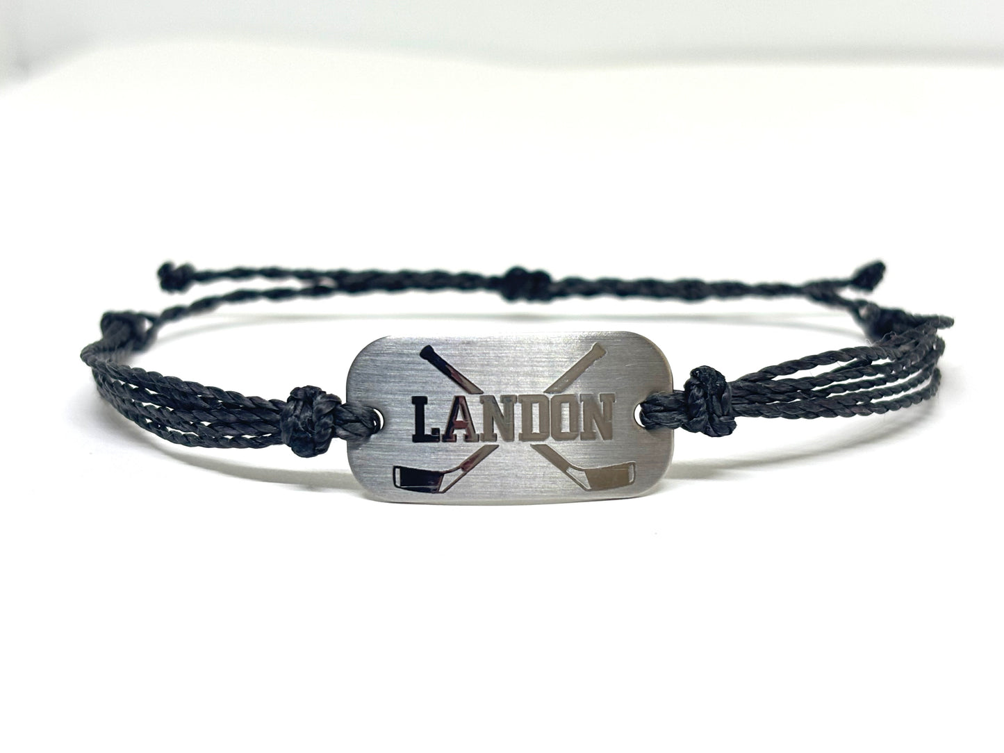 Hockey bracelet, personalized waterproof sports bracelet with Name or team name, team gifts - AJ's Custom Jewelry