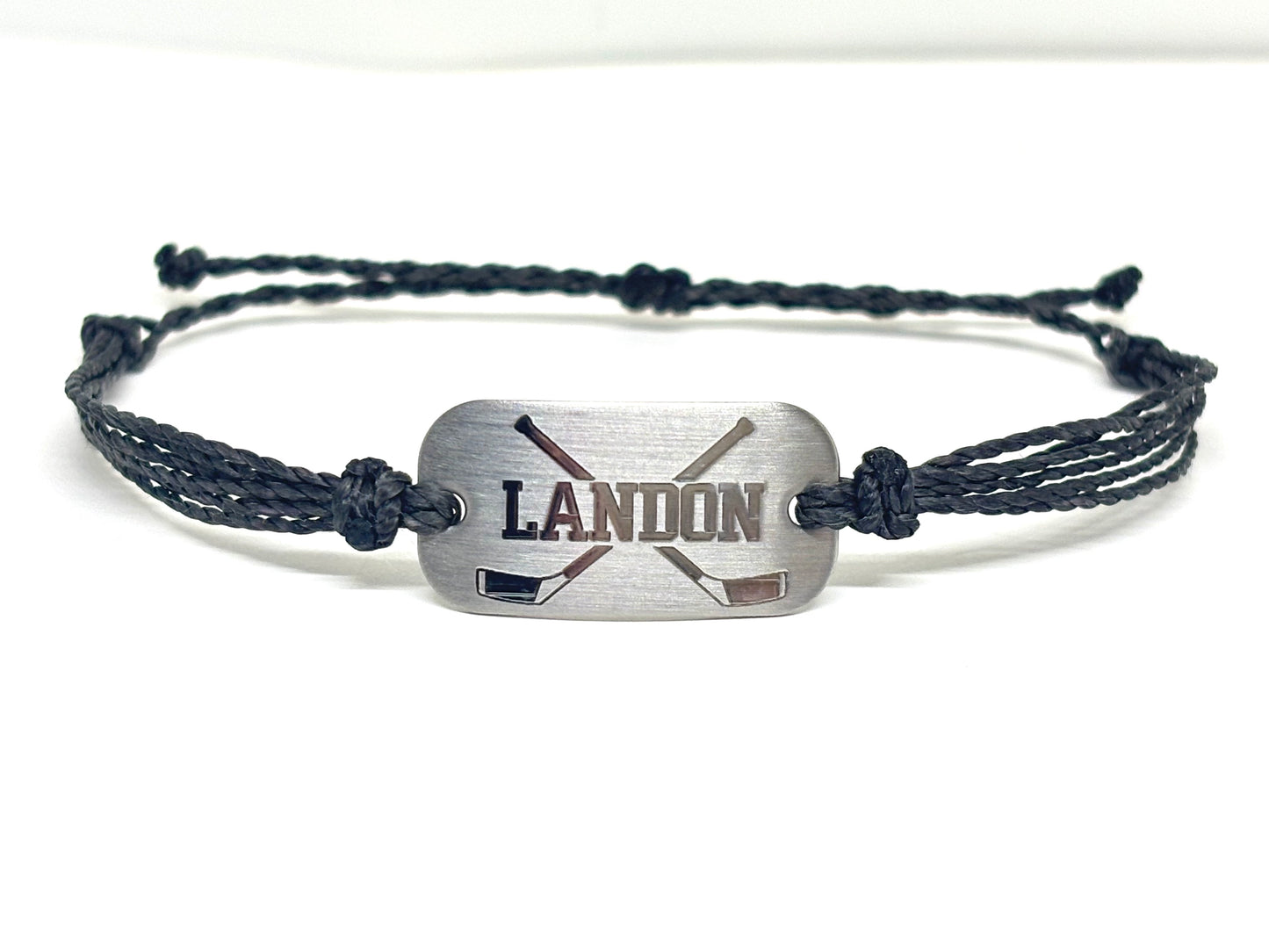 Hockey bracelet, personalized waterproof sports bracelet with Name or team name, team gifts - AJ's Custom Jewelry