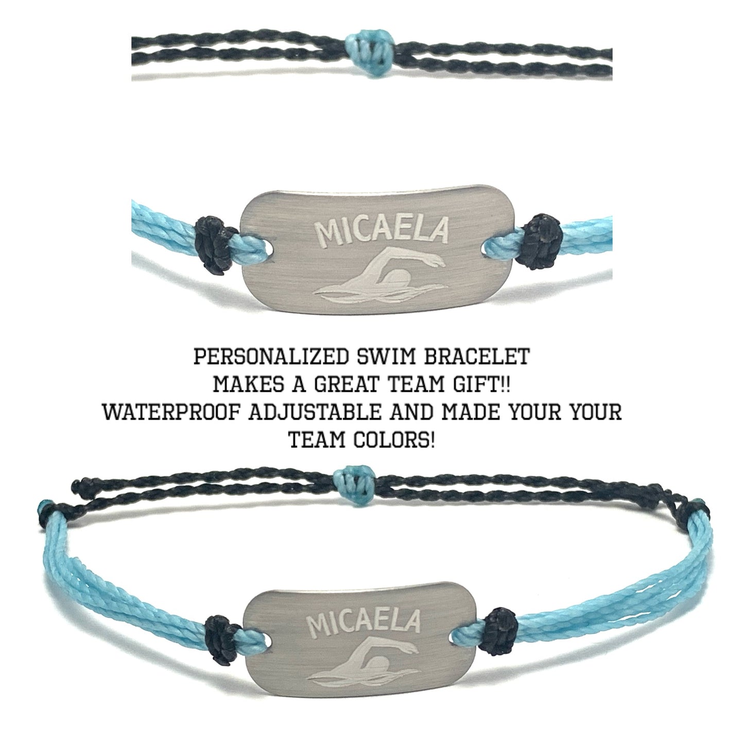 Personalized Swim Bracelet - AJ's Custom Jewelry