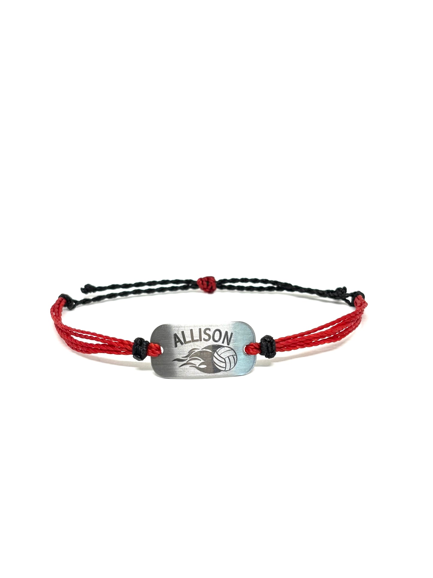 Personalized Flame Volleyball Bracelet