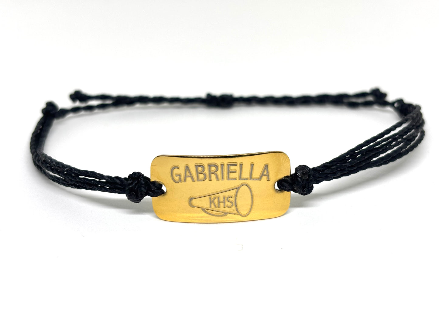 Gold Cheer bracelet, personalized waterproof sports bracelet, team gifts