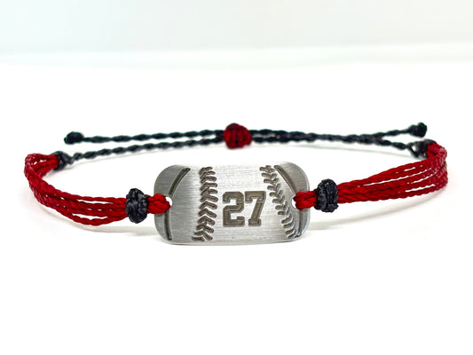 Baseball or softball bracelets, personalized waterproof sports bracelet, team gifts