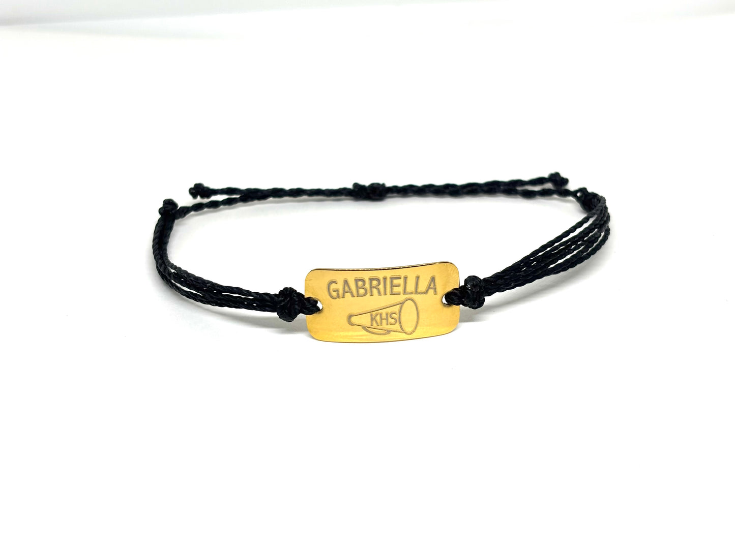 Gold Cheer bracelet, personalized waterproof sports bracelet, team gifts