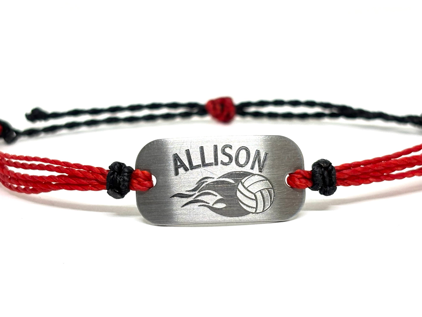 Personalized Flame Volleyball Bracelet