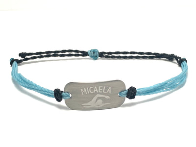 Personalized Waterproof Bracelet Sky Blue - AJ's Custom Jewelry