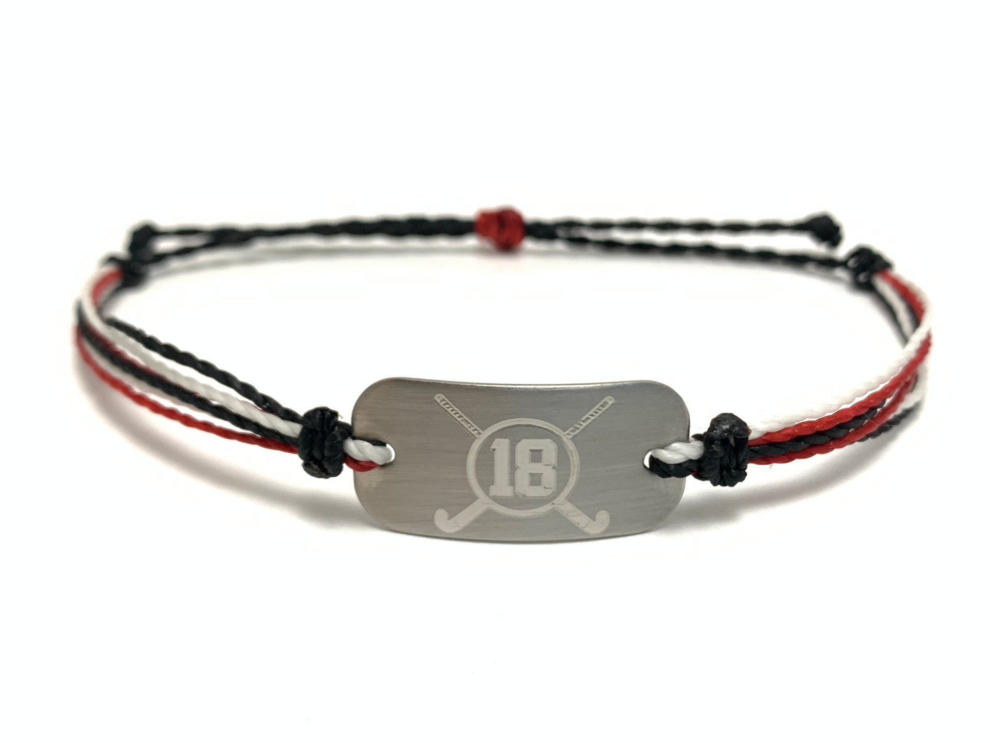 Personalized Waterproof Bracelet Red and White - AJ's Custom Jewelry