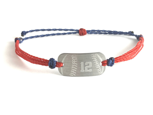 Personalized Waterproof Bracelet Red and Blue - AJ's Custom Jewelry