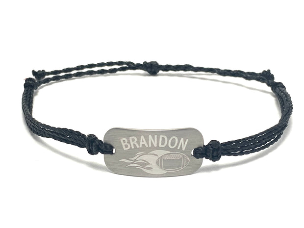 Personalized Waterproof Bracelet Dark Tan - AJ's Custom Jewelry