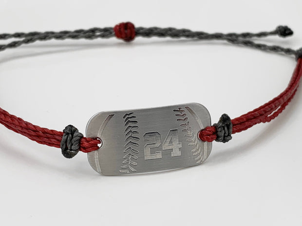Baseball or softball bracelets, personalized waterproof sports bracelet, team gifts - AJ's Custom Jewelry