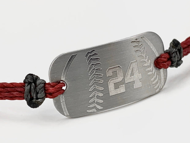 Baseball or softball bracelets, personalized waterproof sports bracelet, team gifts - AJ's Custom Jewelry