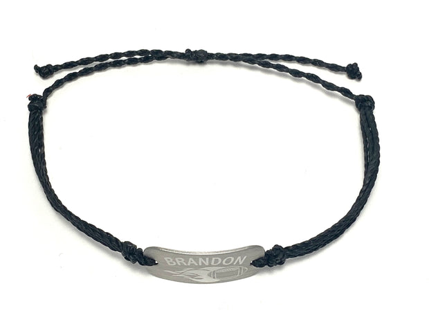 Personalized Flame Football  Bracelet, waterproof and adjustable - AJ's Custom Jewelry