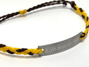 Personalized Waterproof adjustable braided bar bracelet, great team gifts! Sports gift, cheer gifts, swim team gift - AJ's Custom Jewelry