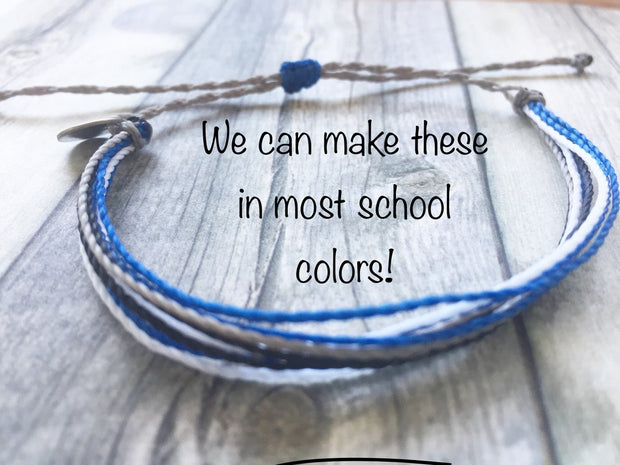 Personalized Waterproof adjustable braided bar bracelet, great team gifts! Sports gift, cheer gifts, swim team gift - AJ's Custom Jewelry